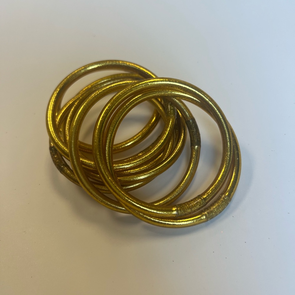 Budhagirl Gold All Weather Bangles set of 9 size medium